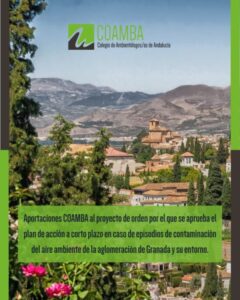COAMBA presenta aportaciones a la Dirección General de Sostenibilidad Ambiental y Economía Circular Aportaciones aire Granada