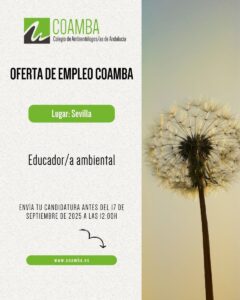 Oferta de empleo para colegiados/as 2025_54: Educador/a Ambiental – Sevilla OE_2025_54
