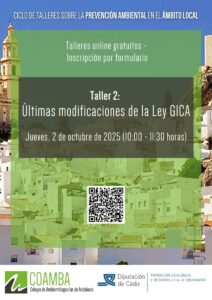 Taller sobre las últimas modificaciones de la Ley GICA - 2 de octubre Cartel Cadiz (3)