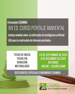 Formación COAMBA: XIV Ed. Curso de Peritaje Ambiental XIV Peritaje Ambiental