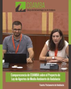 Comparecencia de COAMBA en el Parlamento de Andalucía sobre el Proyecto de Ley de Agentes de Medio Ambiente de Andalucía AAMAA Parlamento 2025
