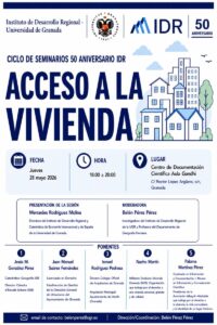 CARTEL SEMINARIO ACCESO A LA VIVIENDA IDR 50 ANIVERSARIO